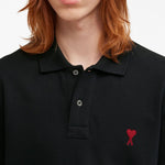 Polo con ricamo in nero - unisex 