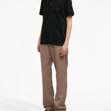 Polo con ricamo in nero - unisex 