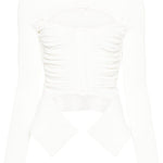 Top con dettagli cut-out in bianco - donna 