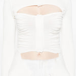 Top con dettagli cut-out in bianco - donna 