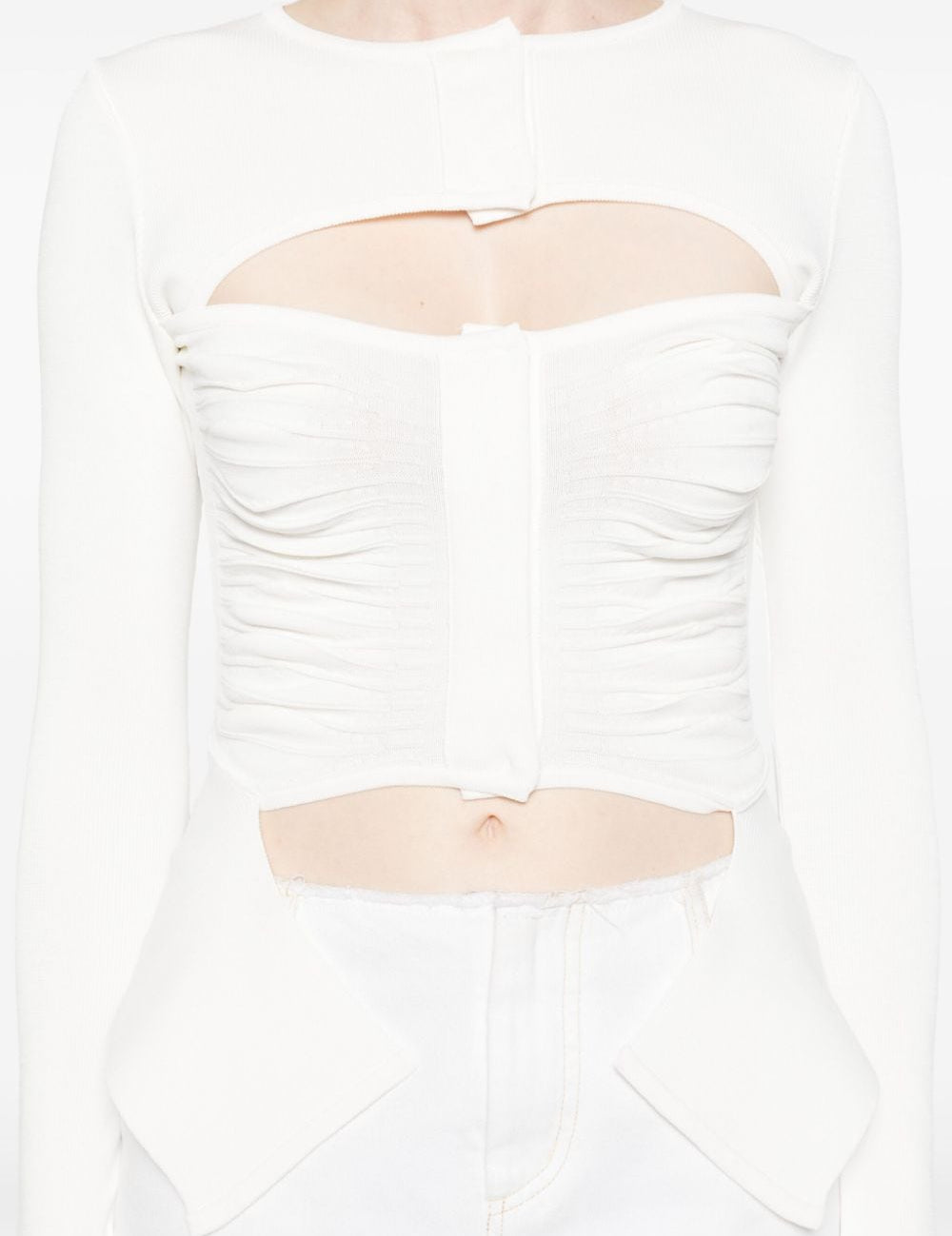 Top con dettagli cut-out in bianco - donna 