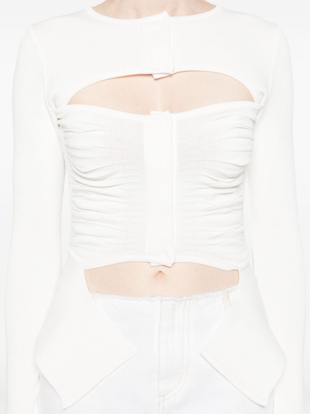 Top con dettagli cut-out in bianco - donna 