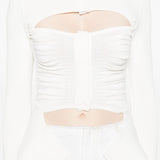 Top con dettagli cut-out in bianco - donna 