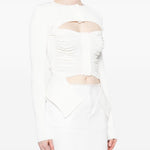 Top con dettagli cut-out in bianco - donna 