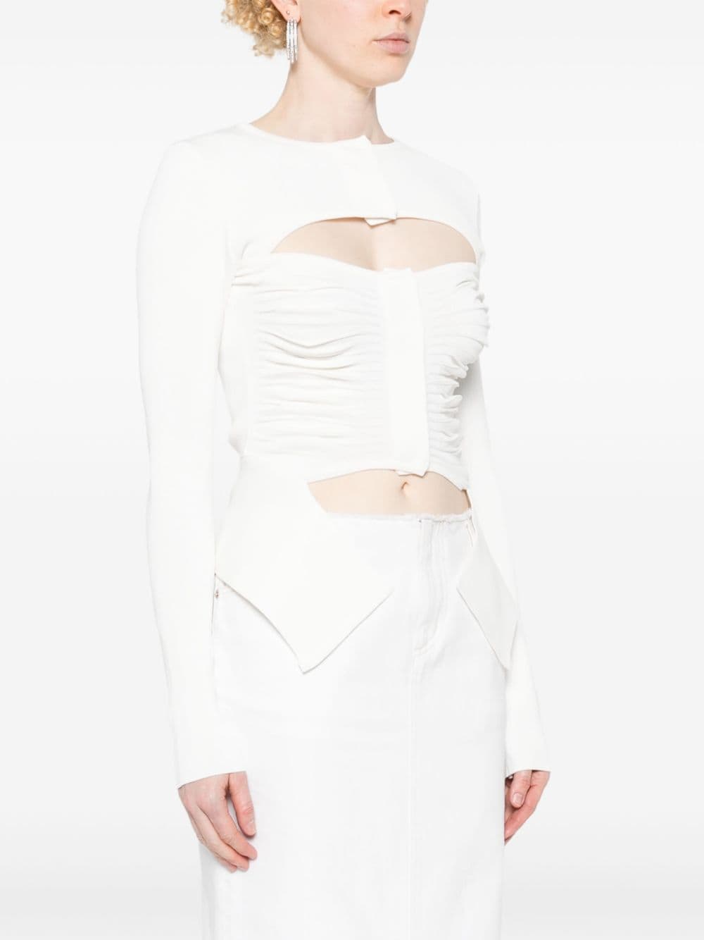 Top con dettagli cut-out in bianco - donna 