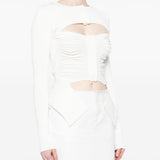 Top con dettagli cut-out in bianco - donna 