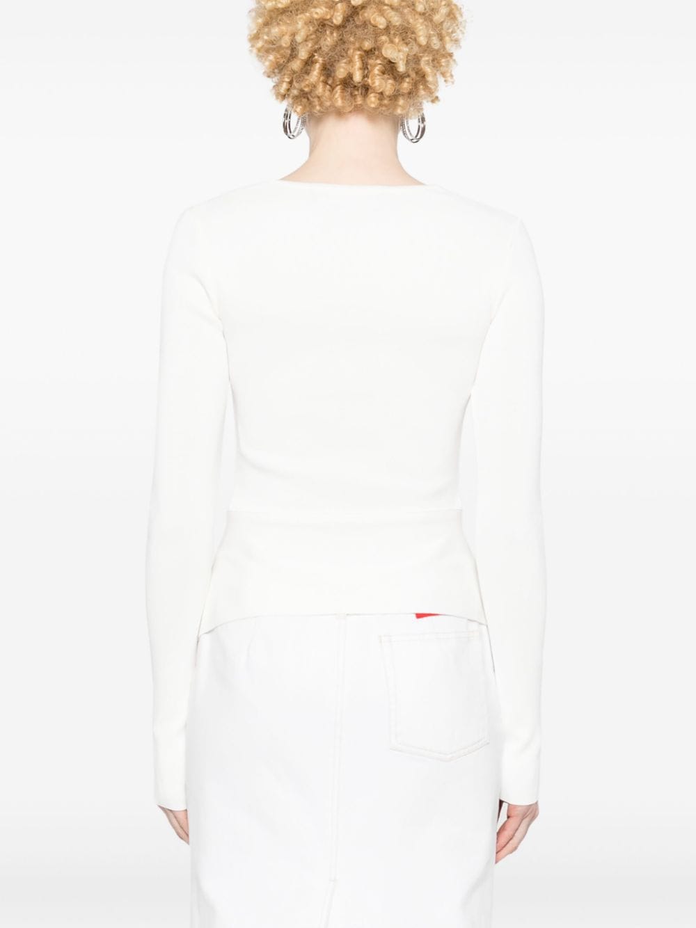 Top con dettagli cut-out in bianco - donna 