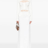 Top con dettagli cut-out in bianco - donna 