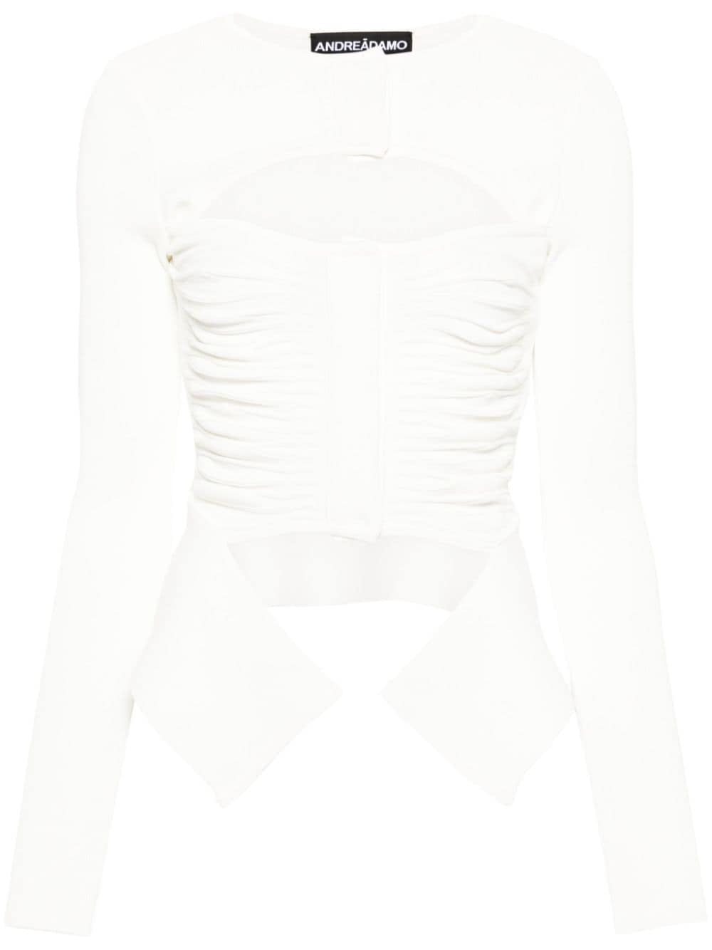 Top con dettagli cut-out in bianco - donna 
