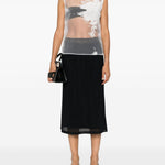 Top semi-trasparente in bianco Ann Demeulemeester - donna 