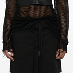 Shorts con pieghe in nero Ann Demeulemeester - donna 