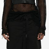 Shorts con pieghe in nero Ann Demeulemeester - donna 
