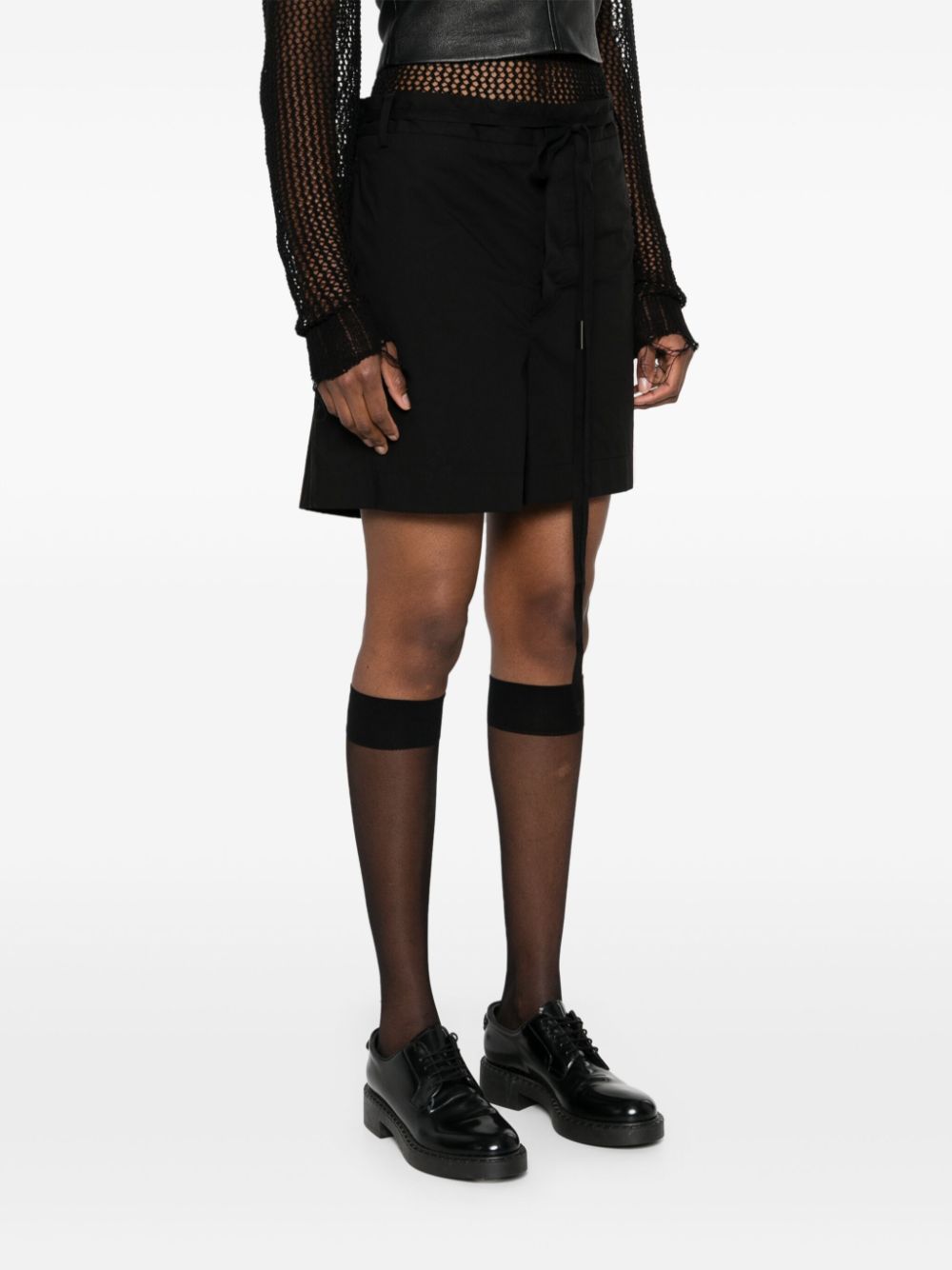 Shorts con pieghe in nero Ann Demeulemeester - donna 