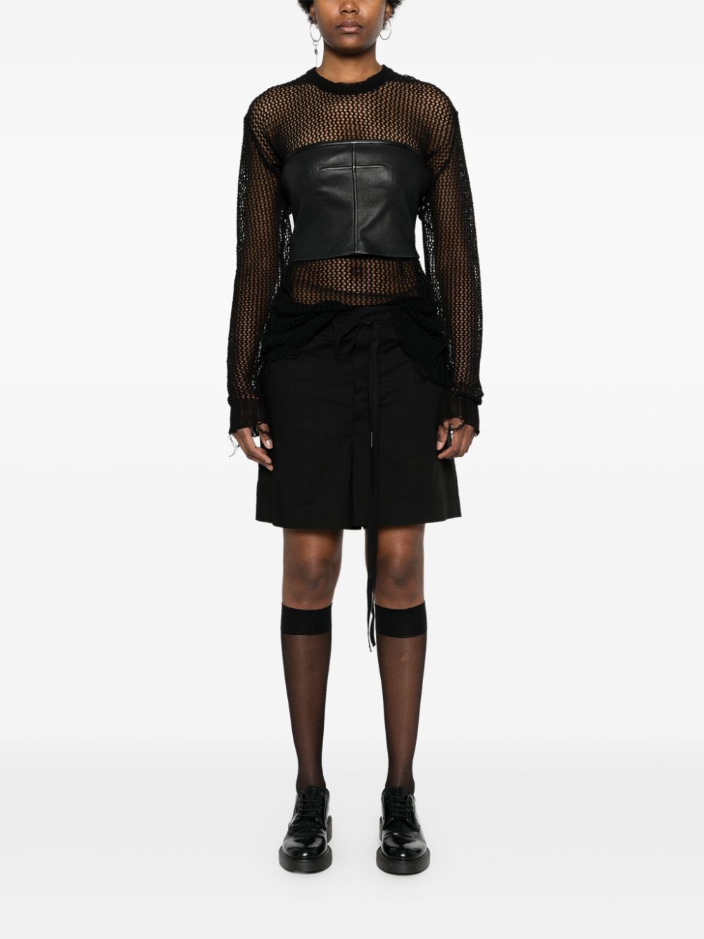 Shorts con pieghe in nero Ann Demeulemeester - donna 