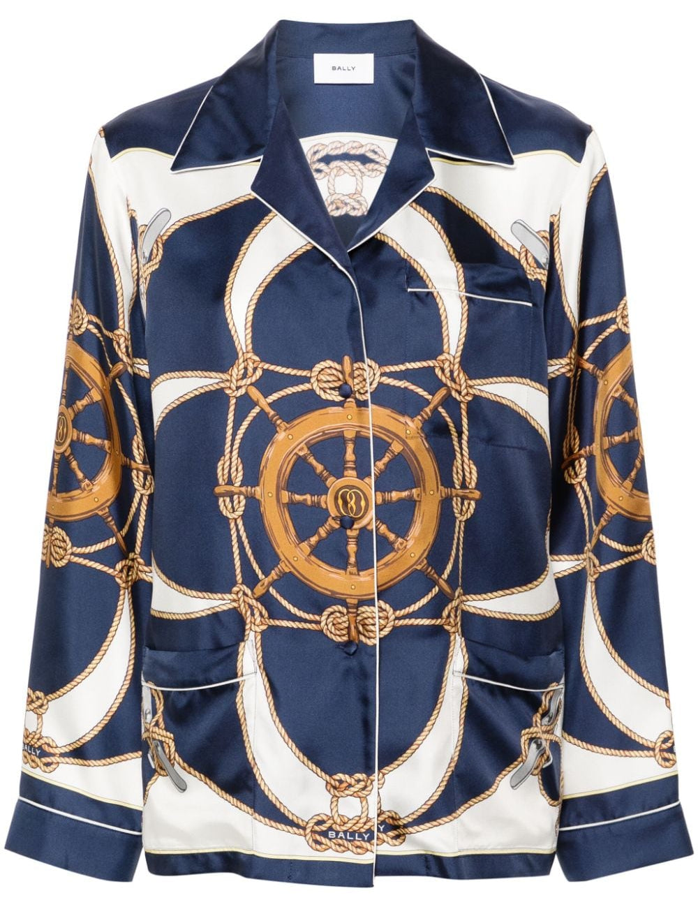 Camicia con stampa grafica in seta multicolore Bally - donna 