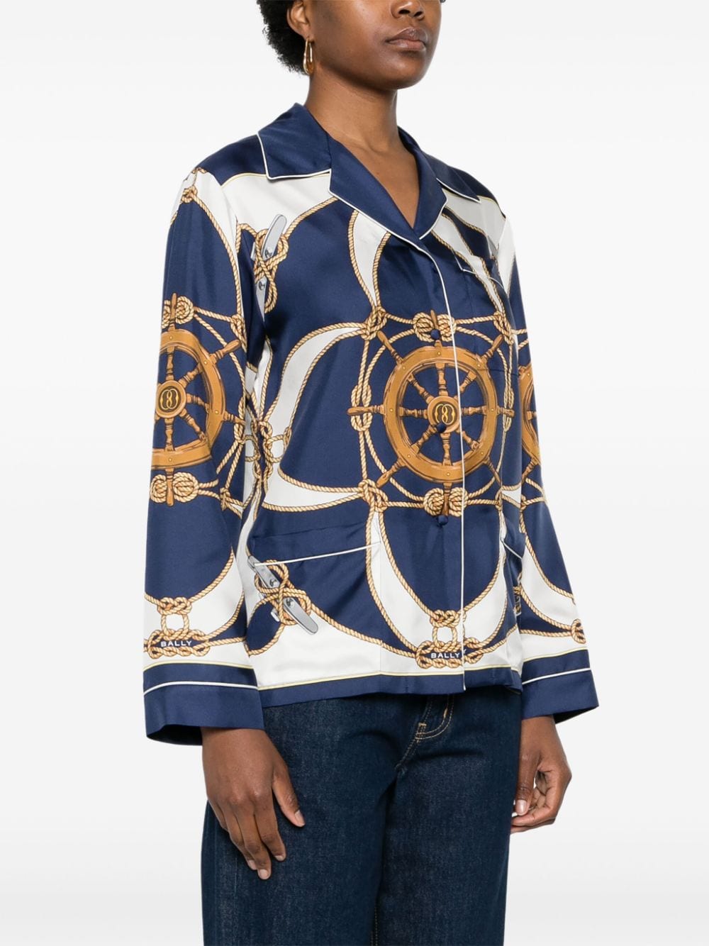 Camicia con stampa grafica in seta multicolore Bally - donna 