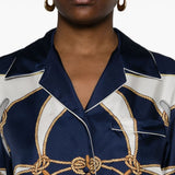 Camicia con stampa grafica in seta multicolore Bally - donna 