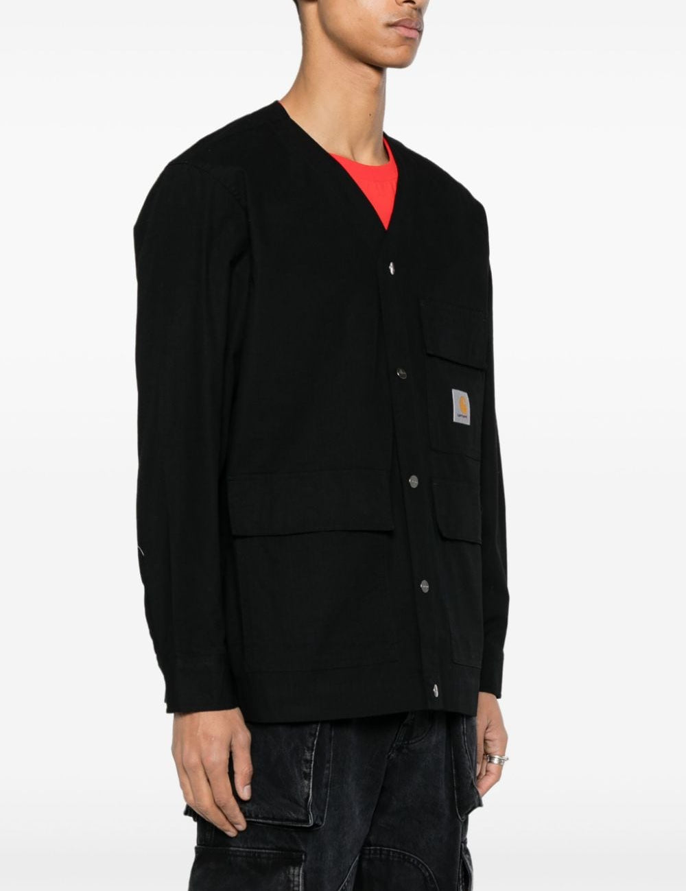 Camicia con applicazione in nero - uomo 