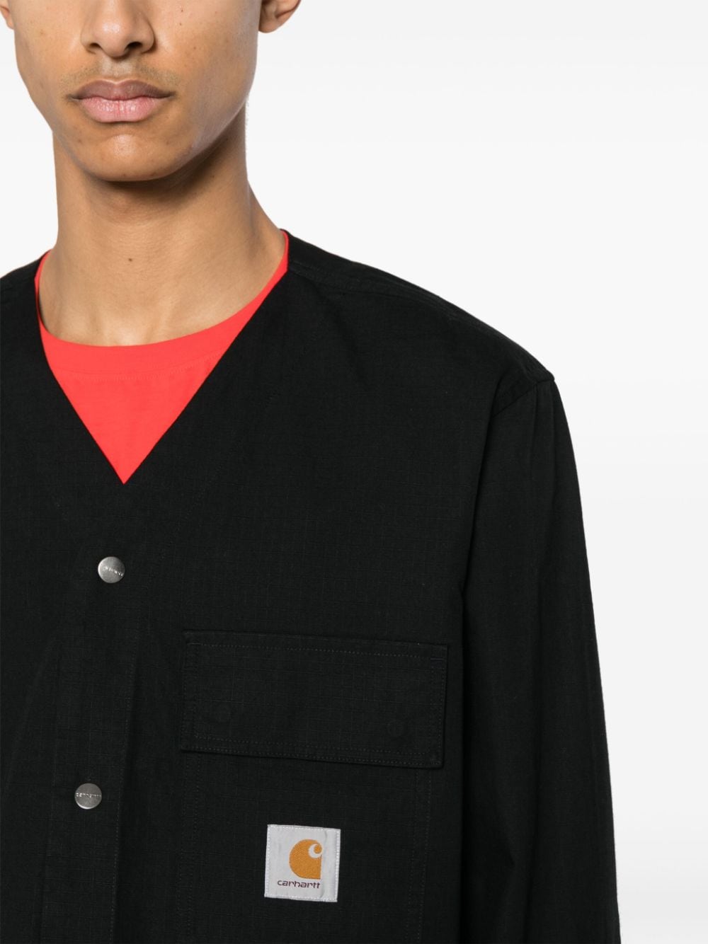 Camicia con applicazione in nero - uomo 