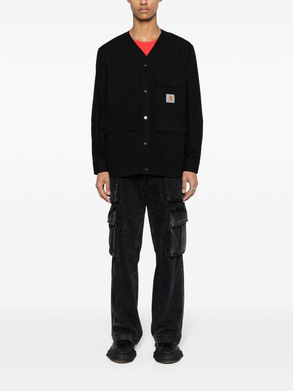 Camicia con applicazione in nero - uomo 