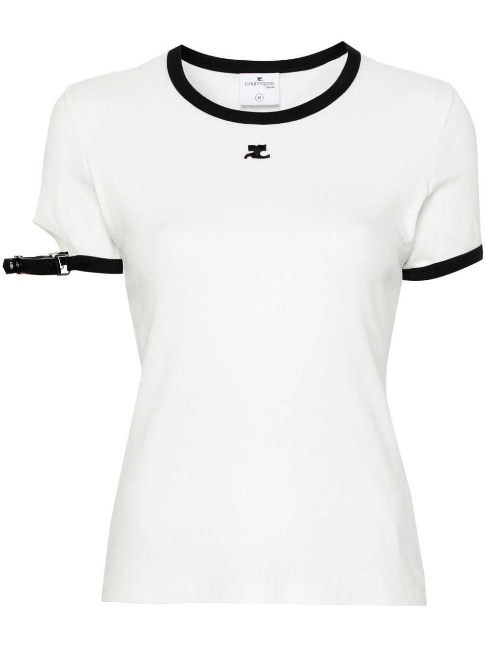 T-shirt con patch logo in bianco - donna 