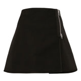 Minigonna con zip modular in marrone - donna 