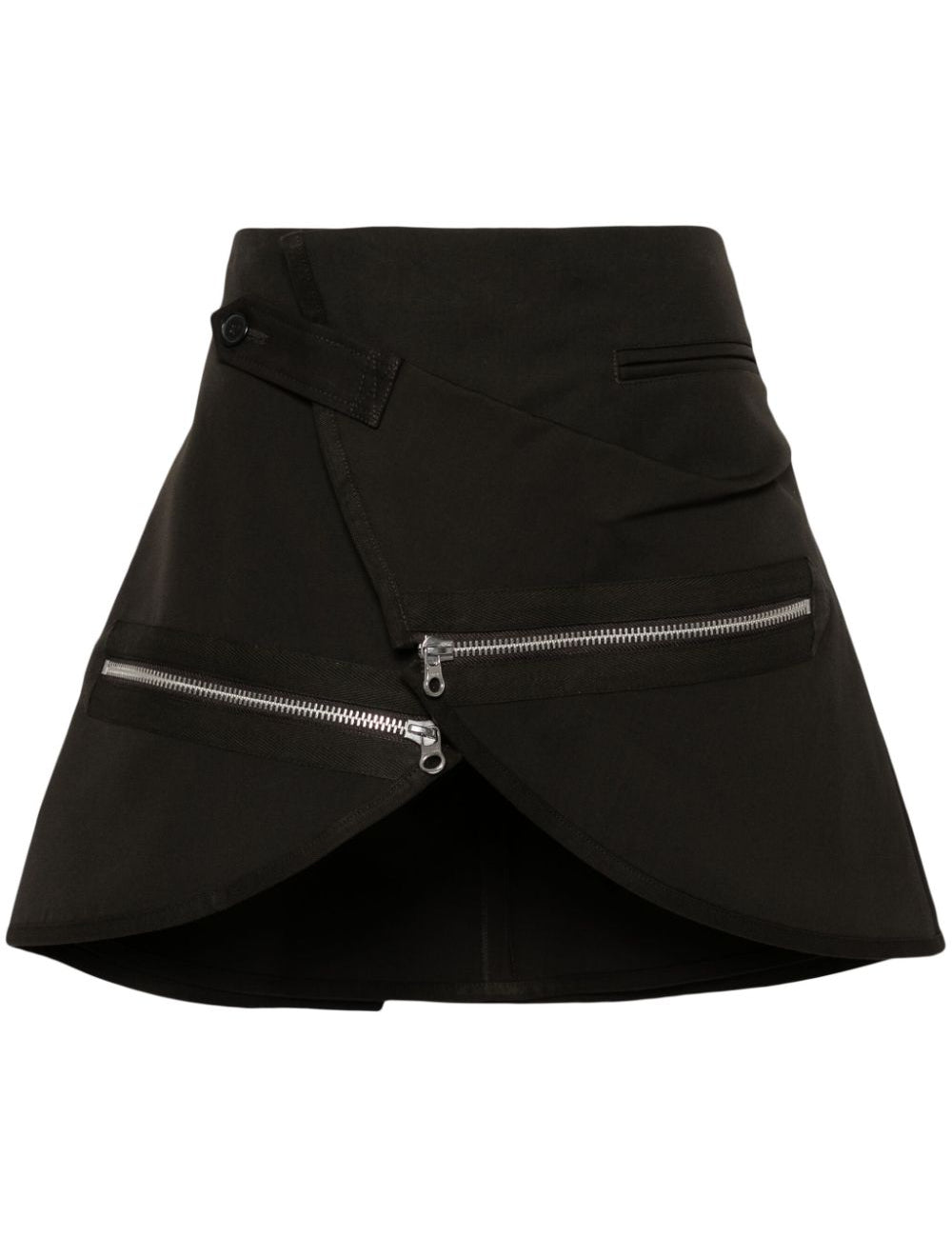 Minigonna con zip modular in marrone - donna 