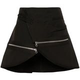 Minigonna con zip modular in marrone - donna 