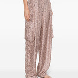 Pantaloni cargo con stampa astratta in rosa - donna 