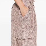 Pantaloni cargo con stampa astratta in rosa - donna 