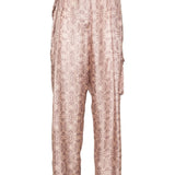 Pantaloni cargo con stampa astratta in rosa - donna 