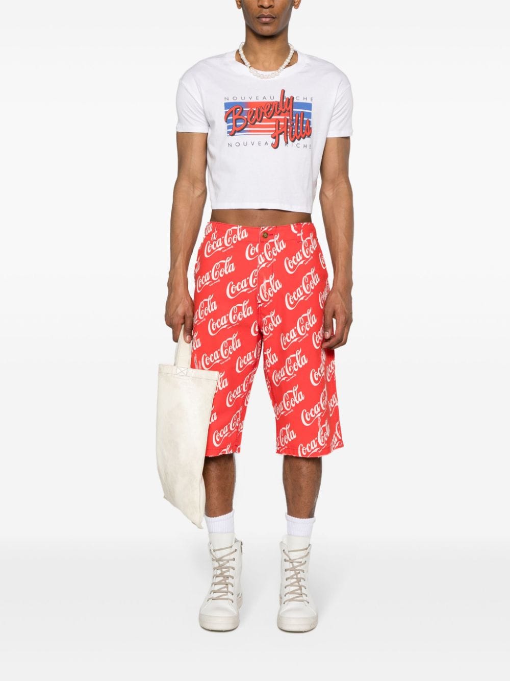 Bermuda Coca-Cola con stampa in rosso - uomo 