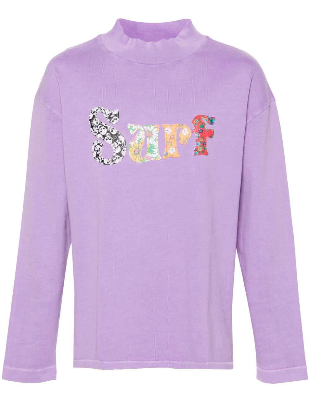 T-shirt con ricamo in viola - uomo 