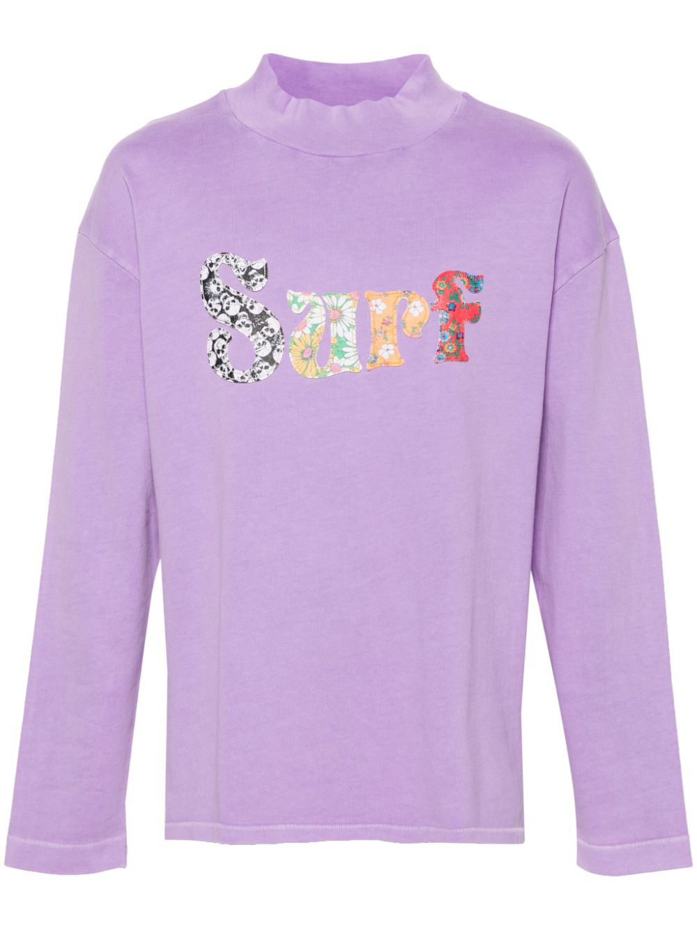 T-shirt con ricamo in viola - uomo 