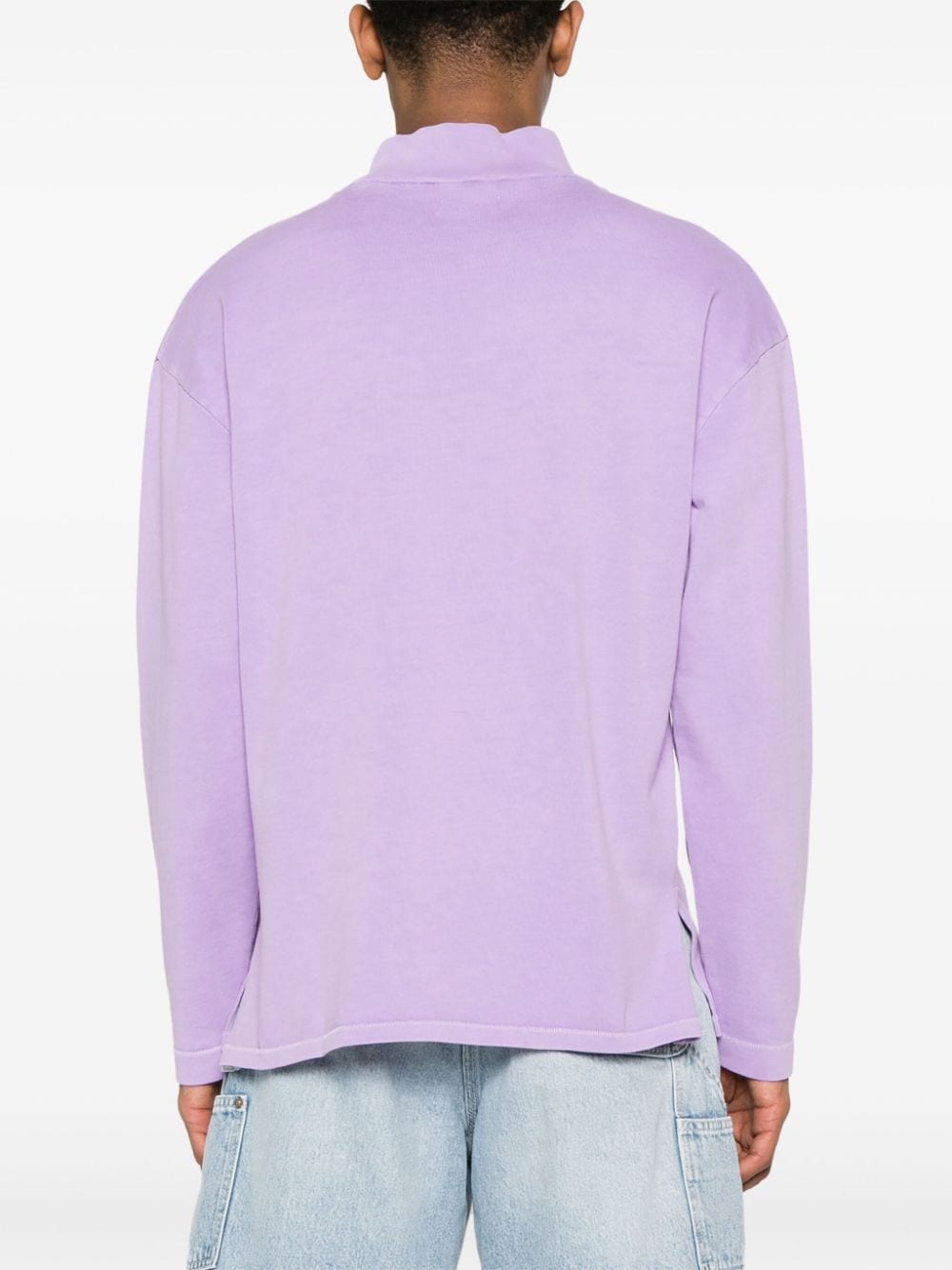 T-shirt con ricamo in viola - uomo 