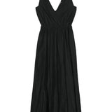 Abito con scollo a v in nero - donna 