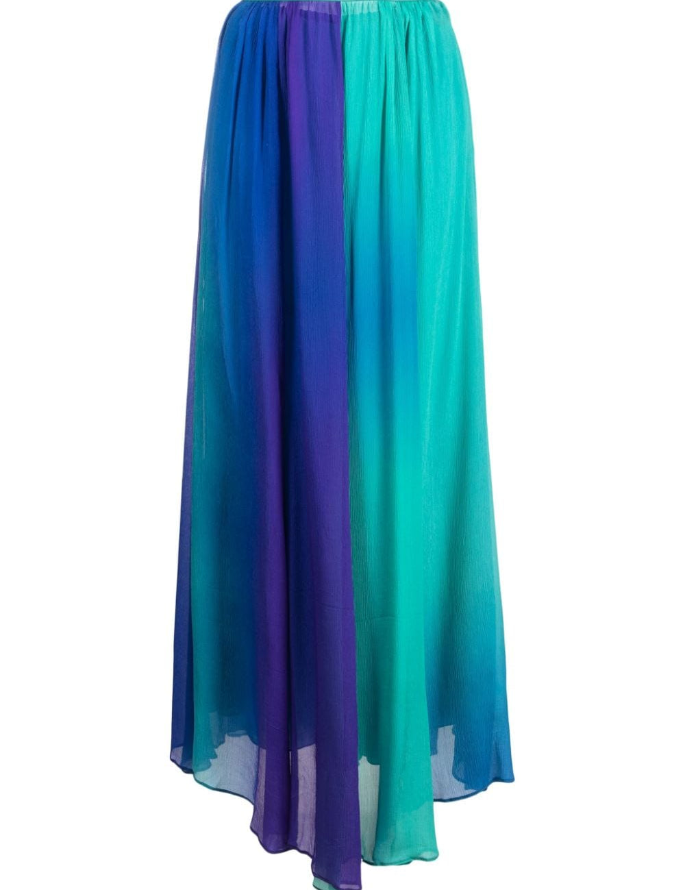Gonna lunga plissettata con effetto sfumato in blu - donna 