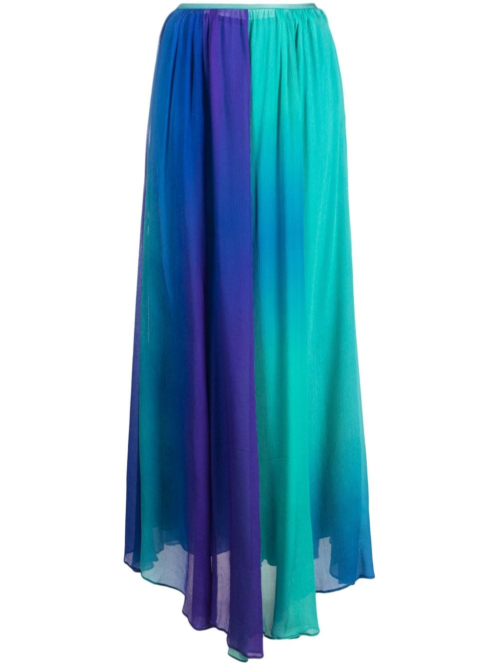 Gonna lunga plissettata con effetto sfumato in blu - donna 