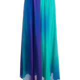 Gonna lunga plissettata con effetto sfumato in blu - donna 