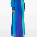 Gonna lunga plissettata con effetto sfumato in blu - donna 