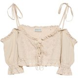 Top crop in pizzo sangallo in beige Guess USA - donna 