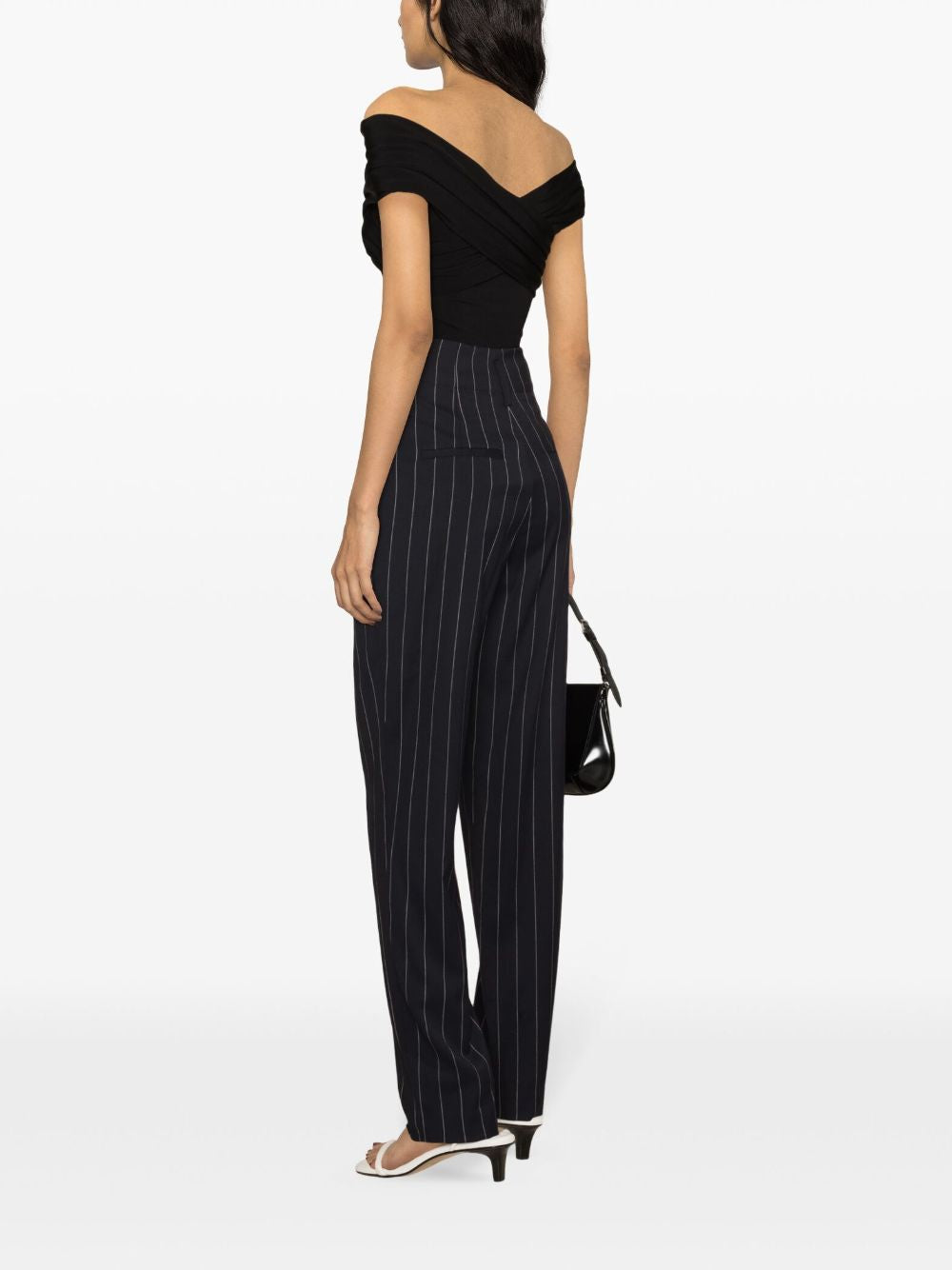 Pantaloni Horacia gessati affusolati in blu - donna 
