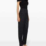 Pantaloni Horacia gessati affusolati in blu - donna 