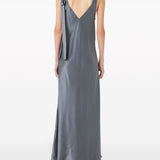 Abito lungo con nodo in grigio - donna 