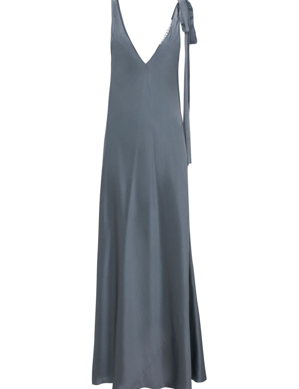 Abito lungo con nodo in grigio - donna 