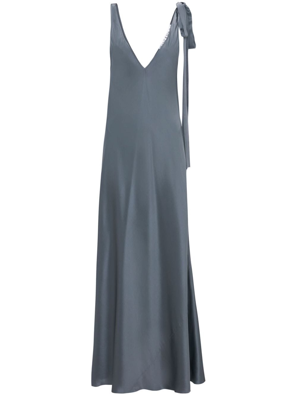 Abito lungo con nodo in grigio - donna 