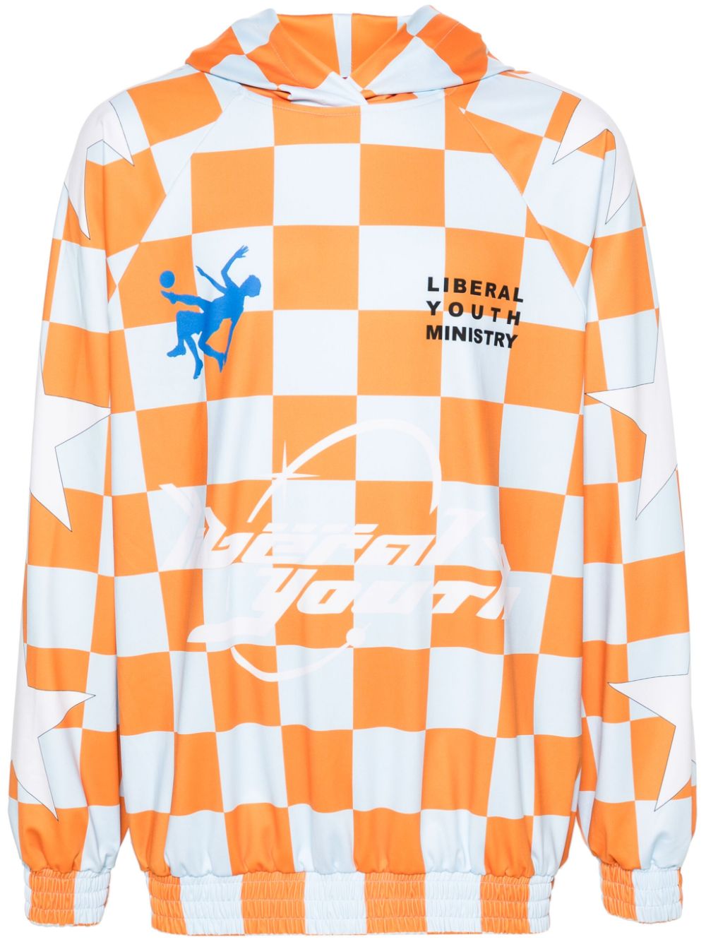 Felpa con stampa grafica in arancione - uomo 