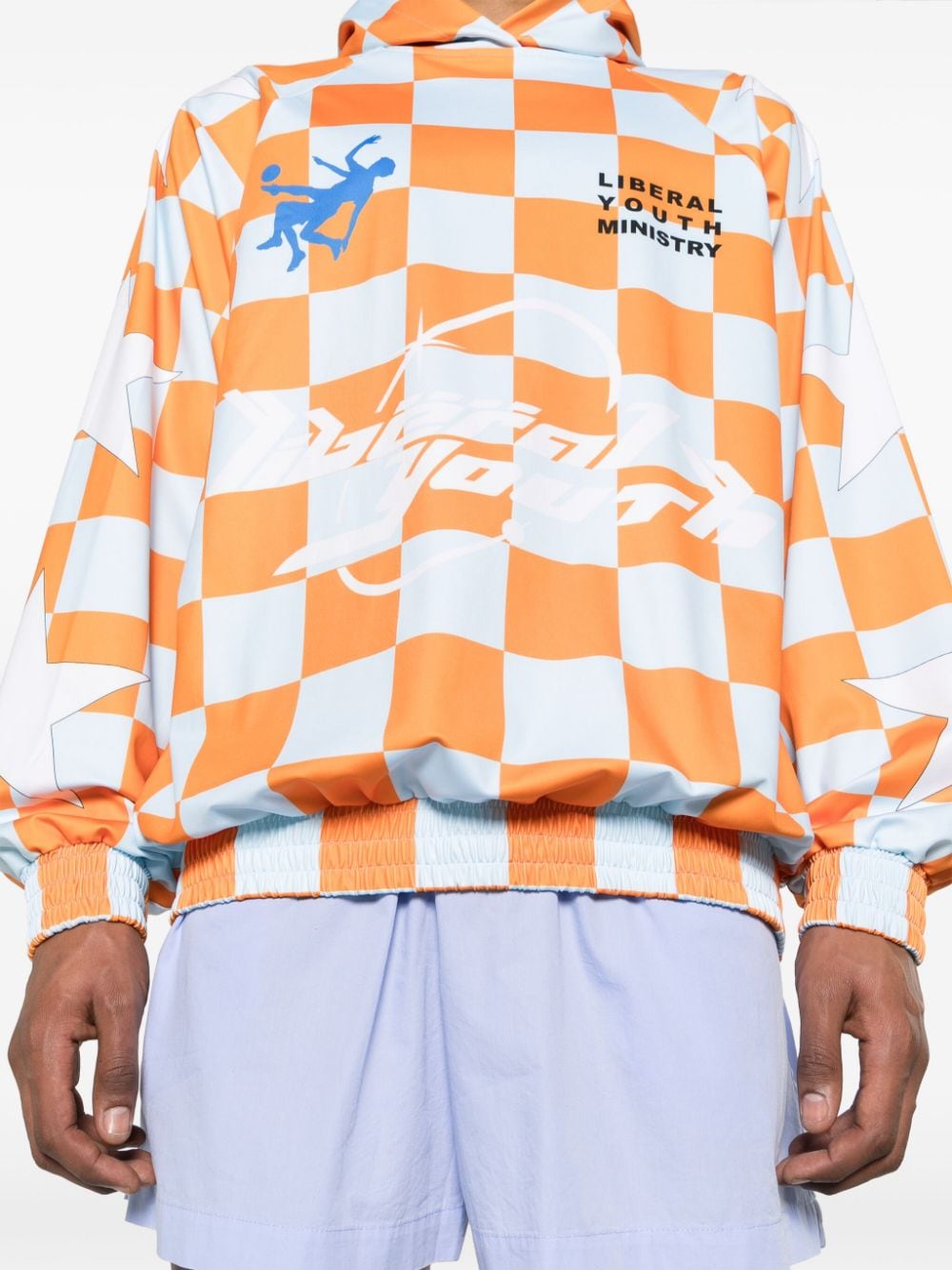 Felpa con stampa grafica in arancione - uomo 