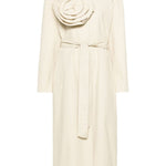 Trench con applicazione floreale in beige - donna 