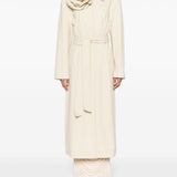Trench con applicazione floreale in beige - donna 
